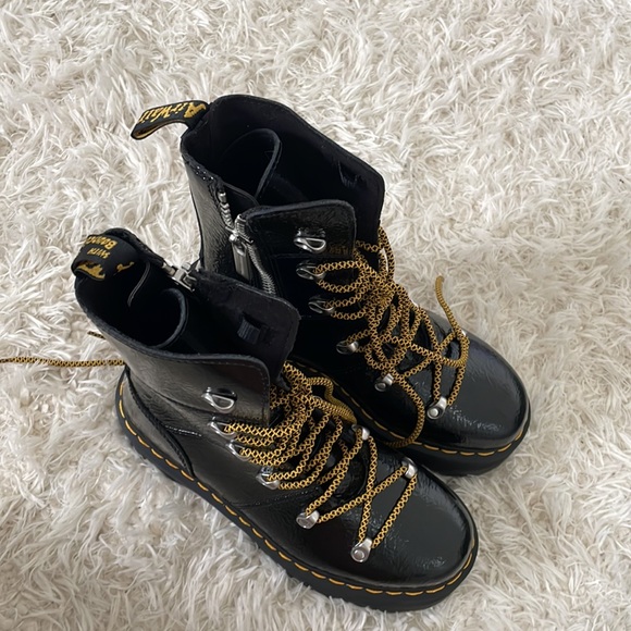 Dr. Martens Black and Gold Platform Boots - Picture 3 of 6